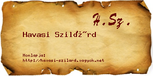 Havasi Szilárd névjegykártya